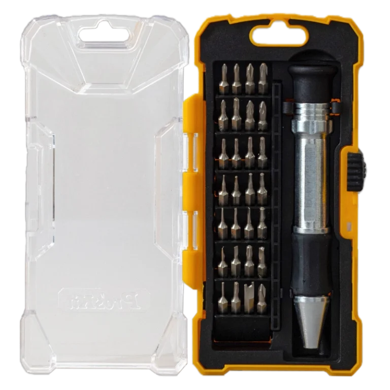 25-in-1 Precision Screwdriver Set Yellow Storage Case