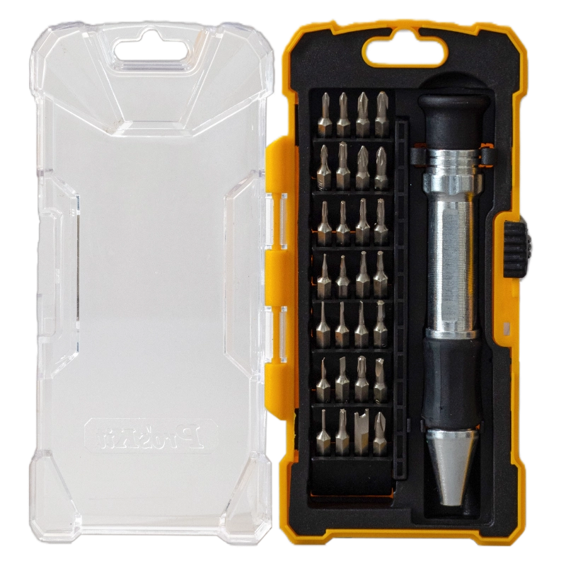 25-in-1 Precision Screwdriver Set Yellow Storage Case