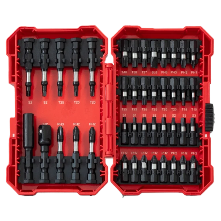 40-Piece Precision Screwdriver Bit Set Red Storage Case