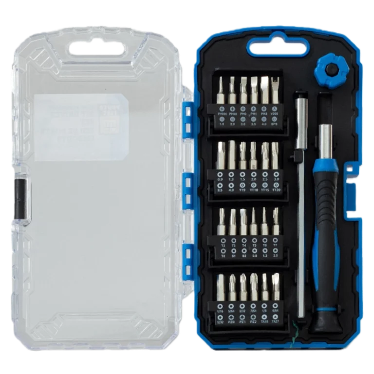 51-Piece Precision Bit Driver Set Blue Storage Case