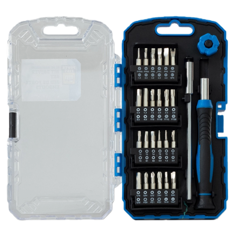 51-Piece Precision Bit Driver Set Blue Storage Case
