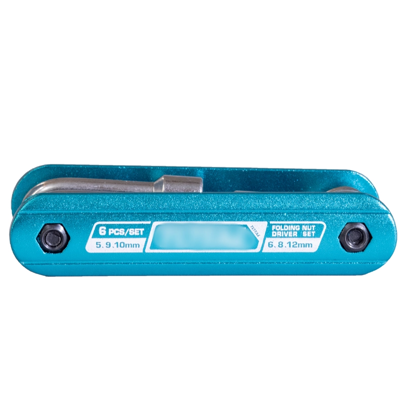 6-Piece Folding Nut Driver Set ΓÇô Blue Aluminum Handle