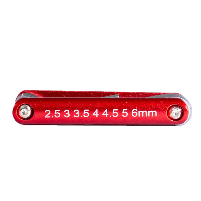 7-Piece Folding Hex Key Set Red Handle