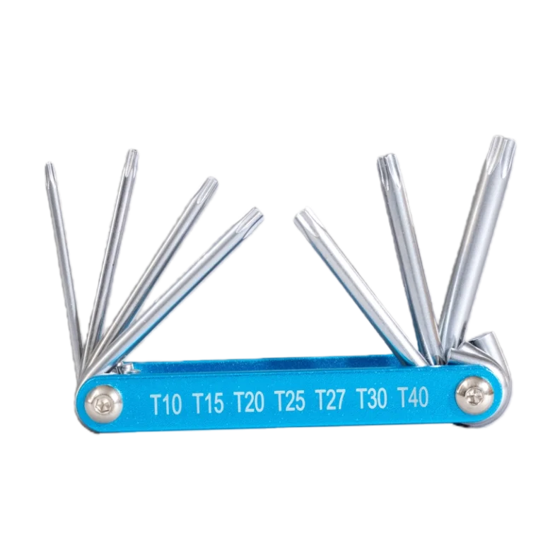 7-Piece Folding Torx Key Set Blue Handle
