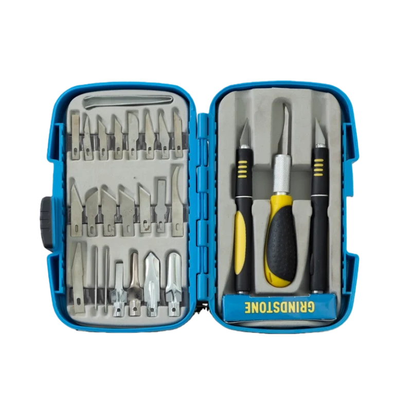 Precision Craft Knife Set with Assorted Blades - Blue Case
