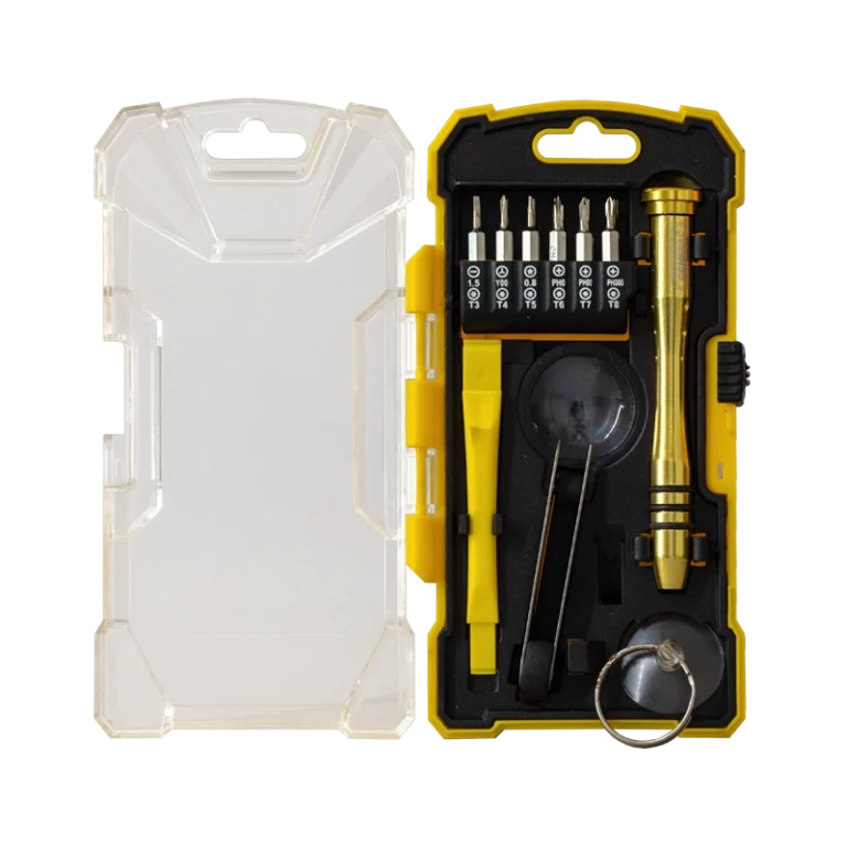 Precision Smartphone Repair Kit with Pry Tools ΓÇô Yellow Storage Case